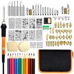 Wood Burning Kit, PETUOL 110PCS Wood Burning Tool with Adjustable Temperature 200~420°C, Professional Pyrography Pen for Embossing/Carving/Soldering