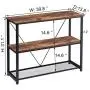 FELLYTN Console Tables for Entryway, Industrial Sofa Table with Metal Mesh Shelf 3 Tier Hallway Table, 40 Inch Rustic Brown FELLYTN Console Tables for Entryway, Industrial Sofa Table with Metal Mesh Shelf 3 Tier Hallway Table, 40 Inch Rustic Brown
