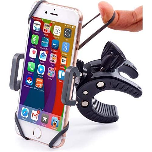 Bike & Motorcycle Phone Mount - for iPhone 12 (11, Xr, SE, Max/Plus), Galaxy S20 or Any Cell Phone - Universal ATV, Mountain & Road Bicycle Handlebar Holder. +100 to Safeness & Comfort