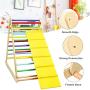 Costzon Foldable Wooden Climbing Triangle Ladder for Sliding & Climbing, 2 in 1 Triangle Climber with Safety Climbing Ladder for Toddlers, Suitable for Children Boys Girls (Colorful)