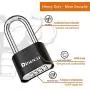 Disecu Heavy Duty 4 Digit Combination Lock 2.5 Inch Long Shackle Outdoor Waterproof Padlock for Gate, Fence, Gym Locker, Bike (Black)