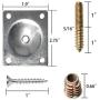 Sopicoz Mounting Plates for Furniture Legs Sofa Leg Attachment Plates, 5/16'' Hanger Bolts Screws Adapters, Metal Plates Bracket, Repair kit for Couch Chair Set of 4 (Flat Mounting Plates)…