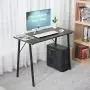 Computer Desk 40 inch Kids Writing Desk for Small Space Students Study Table Home Office Wood Work Desk for Corner Bedroom PC Gaming School Laptop Desk with Metal Frame, Walnut Brown Computer Desk 40 inch Kids Writing Desk for Small Space Students Study Table Home Office Wood Work Desk for Corner Bedroom PC Gaming School Laptop Desk with Metal Frame, Walnut Brown