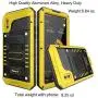 Beasyjoy iPhone X Case iPhone 10 Metal Case Heavy Duty Cover with Screen Waterproof Shockproof Durable Military Grade Full Body Protection Outdoor Yellow