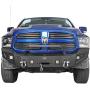 Hooke Road Ram 1500 Steel Bumper Front + Rear Full Width Bumper Combo with LED Lights & D-Rings for 2013-2018 Dodge Ram 1500 (Exclude Rebel)