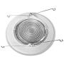 [4-Pack] 6'' White Metal Shower Trim with Fresnel Glass Lens - for Wet Locations - for 6'' Recessed Can Lights - UL Listed (White-Fresnel (4-Pack))