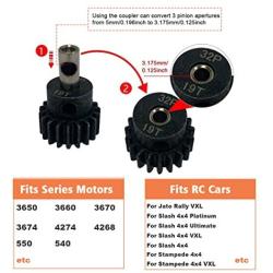 Globact 54T 0.8 32 Pitch Metal Steel 3956 Spur Gear with 15T/17T/19T Pinions Gear Sets for Traxxas Slash 4x4 4WD/2WD VXL Rally VXL Stampede 4x4 Traxxas 1/10 Summit Traxxas 1/10 E-REVO Parts