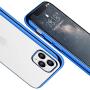 DTTO Compatible with iPhone 11 Pro Max Case, Slim Fit Clear Soft TPU Cover with Metal Luster Edge for 2019 iPhone 6.5 Inch，Blue