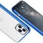DTTO Compatible with iPhone 11 Pro Max Case, Slim Fit Clear Soft TPU Cover with Metal Luster Edge for 2019 iPhone 6.5 Inch，Blue