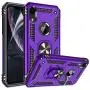 iPhone XR Case with HD Screen Protector, Gritup 360 Degree Rotating Metal Ring Holder Kickstand Armor Anti-Scratch Bracket Cover Case for Apple iPhone XR 6.1 inch Purple