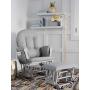 StorkCraft Hoop Glider and Ottoman Cushions, Pebble Gray w/Light Gray
