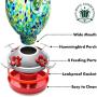 Muse Garden Hummingbird Feeder for Outdoors, Hand Blown Glass, 25 Ounces, Containing Ant Moat, Starry Night