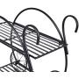 Safstar Metal Plant Stand, Two Tiered Garden Cart Shelf for Indoor Outdoor Home Garden Patio, Parisian Style Flower Pot Holder, Stable and Durable