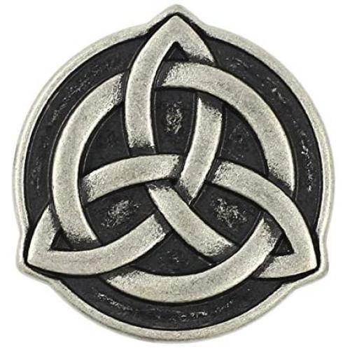 Bezelry 10 Pieces Celtic Trinity Knot Metal Shank Buttons. 22mm (7/8 inch) (Antique Silver)