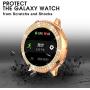 Mosonio Compatible with Galaxy Active 2 Watch Band with Case Women, Jewelry Replacement Metal Wristband Strap with Bling PC Protective Cover for Samsung Active 2 Watch Band 44mm(Rose Gold, 44mm)