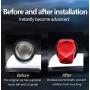 Universal Car Engine Start Stop Switch Button Cover, Ignition Push Start Stop Button Replacement -Start Stop Trim Protector Key Ring Decorative Metal Car Accessories,Adapt to Every Car (Black)