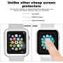 Ritastar for Apple Watch Cover with Screen Protector 44mm,Overall Metal Case Hard PET Film,High Sensitive Touch,Anti Scratch,Bubble Free,Full Courage for New GPS iWatch Series 6 SE 5,4 Women Men