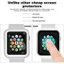 Ritastar for Apple Watch Cover with Screen Protector 44mm,Overall Metal Case Hard PET Film,High Sensitive Touch,Anti Scratch,Bubble Free,Full Courage for New GPS iWatch Series 6 SE 5,4 Women Men