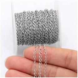 33FT Stainless Steel Jewelry Chains Silver Extender Chains Twisted Cable Chains Link Bulk for Jewelry Makings