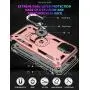 UNKNOK Compatible with iPhone 12 Pro Max 5G Case, [Military Grade ] 15ft Drop Tested Shockproof Protective, Metal Rotating Magnetic Ring Kickstand Cover for iPhone 12 Pro Max 6.7 Inch (Rose Gold)