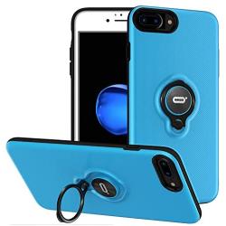 DESOF iPhone 8 Plus Case, iPhone 7 Plus Case with Ring Holder Kickstand, 360°Adjustable Ring Grip Stand Work with Magnetic Car Mount Anti-Fingerprint Slim Cover for Apple iPhone 8P 5.5 inch - Blue