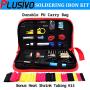 Soldering Iron Kit - Soldering Iron 60 W Adjustable Temperature, Solder Wire, Tweezers, Soldering Iron Stand, Soldering Iron Tips Set, Desoldering Pump, Solder Wick, Heatshrink Tubes [110 V, US Plug]