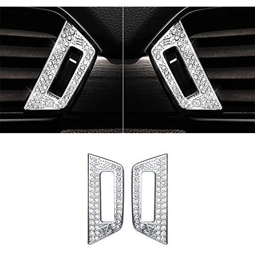 CARFIB Car Interior Bling Accessories for Honda Accord 10th 2019 2020 Dashboard Air Vents Switch Decals Stickers Covers Parts Decoration Trim Men Women Zinc Alloy Crystal Sparkly Cute Silver 2 Pack