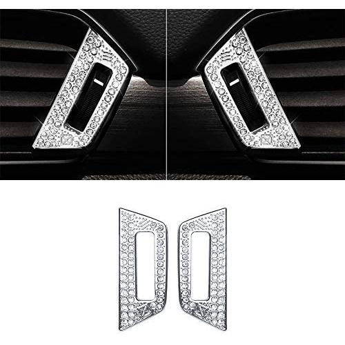 CARFIB Car Interior Bling Accessories for Honda Accord 10th 2019 2020 Dashboard Air Vents Switch Decals Stickers Covers Parts Decoration Trim Men Women Zinc Alloy Crystal Sparkly Cute Silver 2 Pack