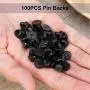 Rubber Pin Backs, 100PCS Lapel Pin Backs, Pin Safety Backs for Brooch Tie Hat Badge Insignia, Black Rubber Pin Backs, 100PCS Lapel Pin Backs, Pin Safety Backs for Brooch Tie Hat Badge Insignia, Black