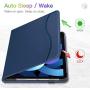 Fintie Case for iPad Air 4 10.9 Inch 2020 with Pencil Holder, Multi-Angle Viewing Cover [Supports Pencil 2nd Gen Charging] with Pocket, Auto Sleep/Wake for iPad Air 4th Generation, Navy
