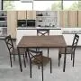 Dporticus 5-Piece Dining Set Industrial Style Wooden Kitchen Table and Chairs with Metal Legs- Espresso Dporticus 5-Piece Dining Set Industrial Style Wooden Kitchen Table and Chairs with Metal Legs- Espresso