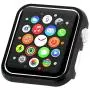 Leotop Compatible with Apple Watch Case 38mm 42mm, Compatible iWatch Bumper Metal Protective Cover Aluminum Alloy Frame Bling Shiny Protector Compatible Apple Watch Series 3/2/1(Matte Black, 38mm)