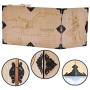 Wood Dungeon Masters DM Screen DIY Assemble Laser Carved Dragon and Flamel Cross Decorated with Antique Bronze Rivets 3-Panel with Metal Clips - D&D, Tabletop RPG Accessory for Game Master