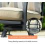 LOKATSE HOME Patio Stools Outdoor Swivel Bar Height Chairs Set of 2, Set, Beige