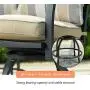 LOKATSE HOME Patio Stools Outdoor Swivel Bar Height Chairs Set of 2, Set, Beige