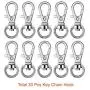 Paxcoo 150 Pcs Key Chain Hooks with Key Rings and D Rings Bulk for Lanyard Supplies (Small Size)