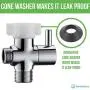 Purrfectzone Leak-Proof Hybrid Bidet T-adapter with Cone Washer, T Adapter Shut Off Valve, Bidet Valve Adapter for toilet sprayer with Bidet T Adapter 7/8'' x 7/8'' x 1/2''
