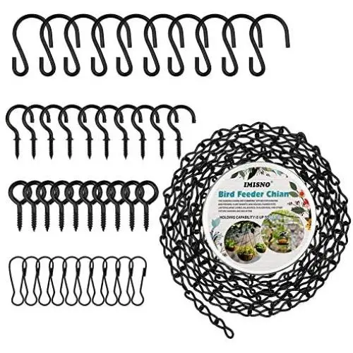 Hanging Chain for Bird Feeders, Birdbaths, Chimes, Planters, Lanterns and Ornaments, Metal Hook (Black,156 Inch) Hanging Chain for Bird Feeders, Birdbaths, Chimes, Planters, Lanterns and Ornaments, Metal Hook (Black,156 Inch)
