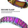 SPINYE Bands Compatible with iWatch 38mm 40mm 42mm 44mm, Solid Stainless Steel Metal Strap Replacement for Apple iWatch Series 6/5 / 4/3 Women Men (Rainbow, 38mm/40mm)