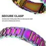 SPINYE Bands Compatible with iWatch 38mm 40mm 42mm 44mm, Solid Stainless Steel Metal Strap Replacement for Apple iWatch Series 6/5 / 4/3 Women Men (Rainbow, 38mm/40mm)
