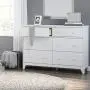 Storkcraft Moss 6 Drawer Universal Double Dresser (White) - Bedroom Furniture Storage, Modern Farmhouse Style, Sturdy and Durable Wood Construction, 6 Deep Spacious Drawers, Steel Hardware Storkcraft Moss 6 Drawer Universal Double Dresser (White) - Bedroom Furniture Storage, Modern Farmhouse Style, Sturdy and Durable Wood Construction, 6 Deep Spacious Drawers, Steel Hardware