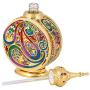 H&D HYALINE & DORA Vintage 18ml Empty Refillable Egyptian Style Enameled Metal and Glass Perfume Bottle