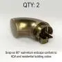 7 ft. Handrail - Complete Kit. Bronze Anodized Aluminum with 4 Antique Brass Wall Brackets and ADA Returns - 1.6'' Round - Overall Length: 89''