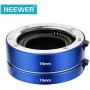 Neewer All-Metal Auto-Focus Macro Extension Tube Set 10mm&16mm for Sony E-Mount Mirrorless Camera NEX 3/3N/5/5N/5R/A6000/A6300 and Full Frame A7 A7S/A7SII A7R/A7RII A7II Blue