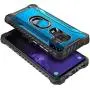 E-Began Case Compatible for Samsung Galaxy S9 Plus, Aluminum Metal Built-in Magnetic Ring Holder Stand, Full-Body Protective Military Phone Case -Blue