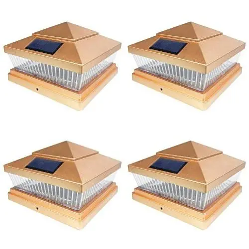 iGlow 4 Pack Copper Outdoor Garden 6 x 6 Solar SMD LED Post Deck Cap Square Fence Light Landscape PVC Vinyl Wood Bronze iGlow 4 Pack Copper Outdoor Garden 6 x 6 Solar SMD LED Post Deck Cap Square Fence Light Landscape PVC Vinyl Wood Bronze