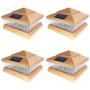 iGlow 4 Pack Copper Outdoor Garden 6 x 6 Solar SMD LED Post Deck Cap Square Fence Light Landscape PVC Vinyl Wood Bronze