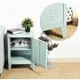 Symylife Metal Locker Organizer Side End Table Office File Storage 2 Shelves Detachable 4 Legs,Green