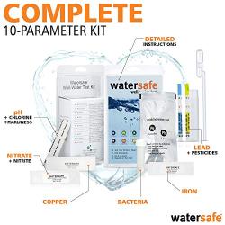 Watersafe Drinking Water Test Kit |2-Pack| - Worlds Most Sensitive Lead Test - 10-Parameters Detected in Tap & Well Water - Easy Test Strips for Lead, Pesticides, Bacteria, Hardness, and More.…