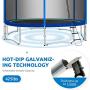 Zupapa 15 14 12 10 ft Outdoor Trampoline with 425lbs Weight Capacity for Kids Adults,Trampolines with Sprinkler Safety Enclosure Net